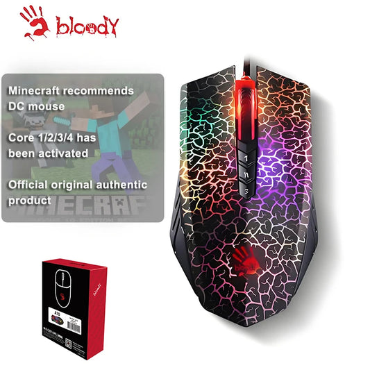 A4TECH A70 Bloody Light Strike Black Gaming Mouse, 100-6200 CPI Adjustable, 6 Sniper Modes, Durable X Glide Metal Armor Boot