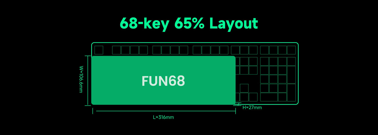 Akko MonsGeek FUN68 HE Magnetic Keyboard 65% Rapid Trigger 0.005mm 8000Hz ARGB USB/Wireless Gaming Custom Keyboard for Gamer