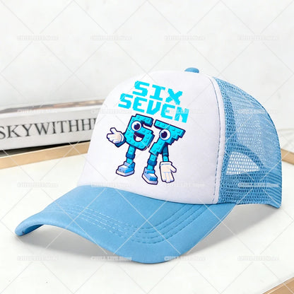 Steal A Brainrot Mesh-baseballpetten Cartoon 67 Six Seven Sportpetten voor volwassenen en kinderen Jongens Meisjes Zomer Outdoor Zonneklep Petten