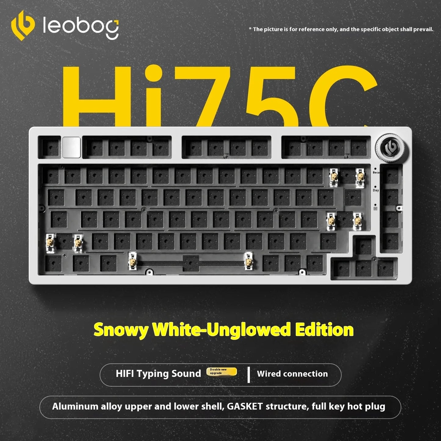 LEOBOG Hi75C Mechanical Wireless Keyboard Aluminium 3-Mode With Knob Hot Swap RGB Gasket Hi75C Gaming Keyboard Customization PC