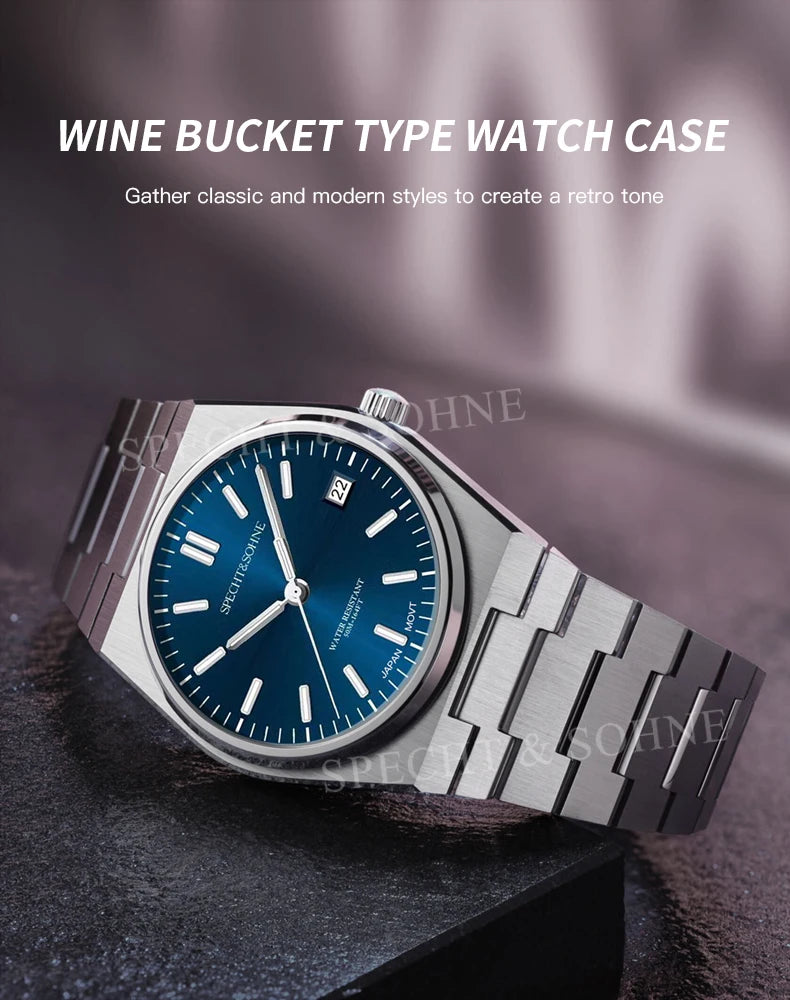 2025 New Arrivals Specht&Sohne Mens Watches Stainless Steel Sapphire Classic Quartz Men Watch Relogio Masculino 100M Waterproof