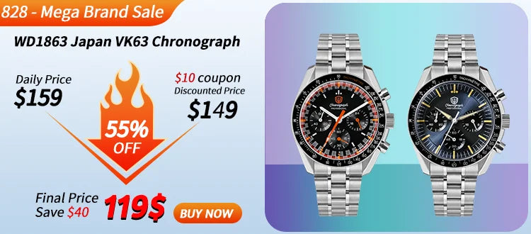 Watchdives WD7922 Quartz Watch Men VH31 Movement Sapphire Crystal 200m Waterproof Wristwatch Luminous 37mm Vintage BB54 Watches
