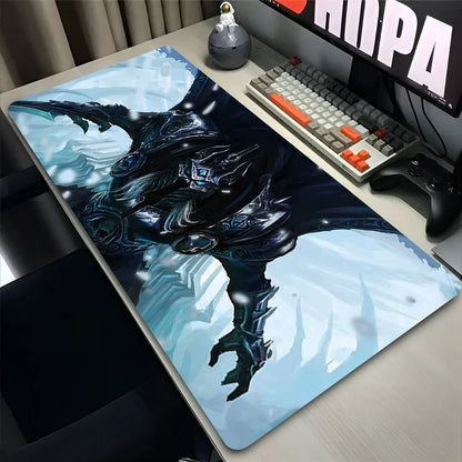 XXL Gaming Accessories Gamer Keyboard Desk Mat Non-Slip World of Warcraft Lich King Laptop Notebook Mousepad 900X400 Mouse Mats