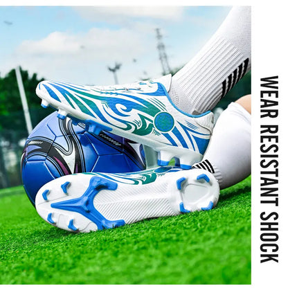 Original-Fußballschuhe, Herren-Trainingsschuhe, Outdoor-Schuhe, rutschfeste Kinder-Fußballschuhe, Schuhe mit langen Stollen, Herren-Futsal-Schuhe, Größe 32–45