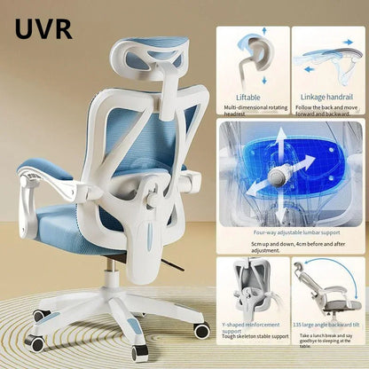 UVR Gaming Computer Chair Mesh Breathable Staff Chair Ergonomic Design Armrest Chair Sitting Comfor THome Office Chair Furniture