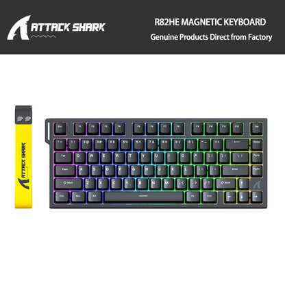 ATTACK SHARK R82HE Gaming Keyboard Magnetic 75% Wired 8000Hz Rapid Trigger ProGamer Keyboard,0.005mm RT Accuracy,0.08ms Latency