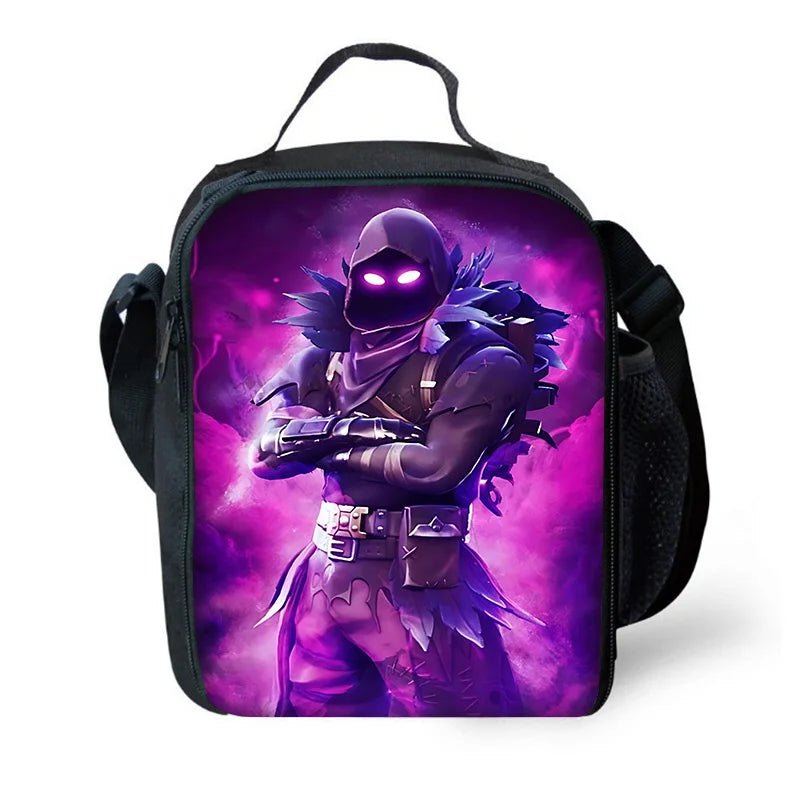 Детска термоизолирана чанта с голям капацитет F-FortniteS Hot Game за момчета и момичета, ученици, пикник на открито — многократна термочанта за обяд