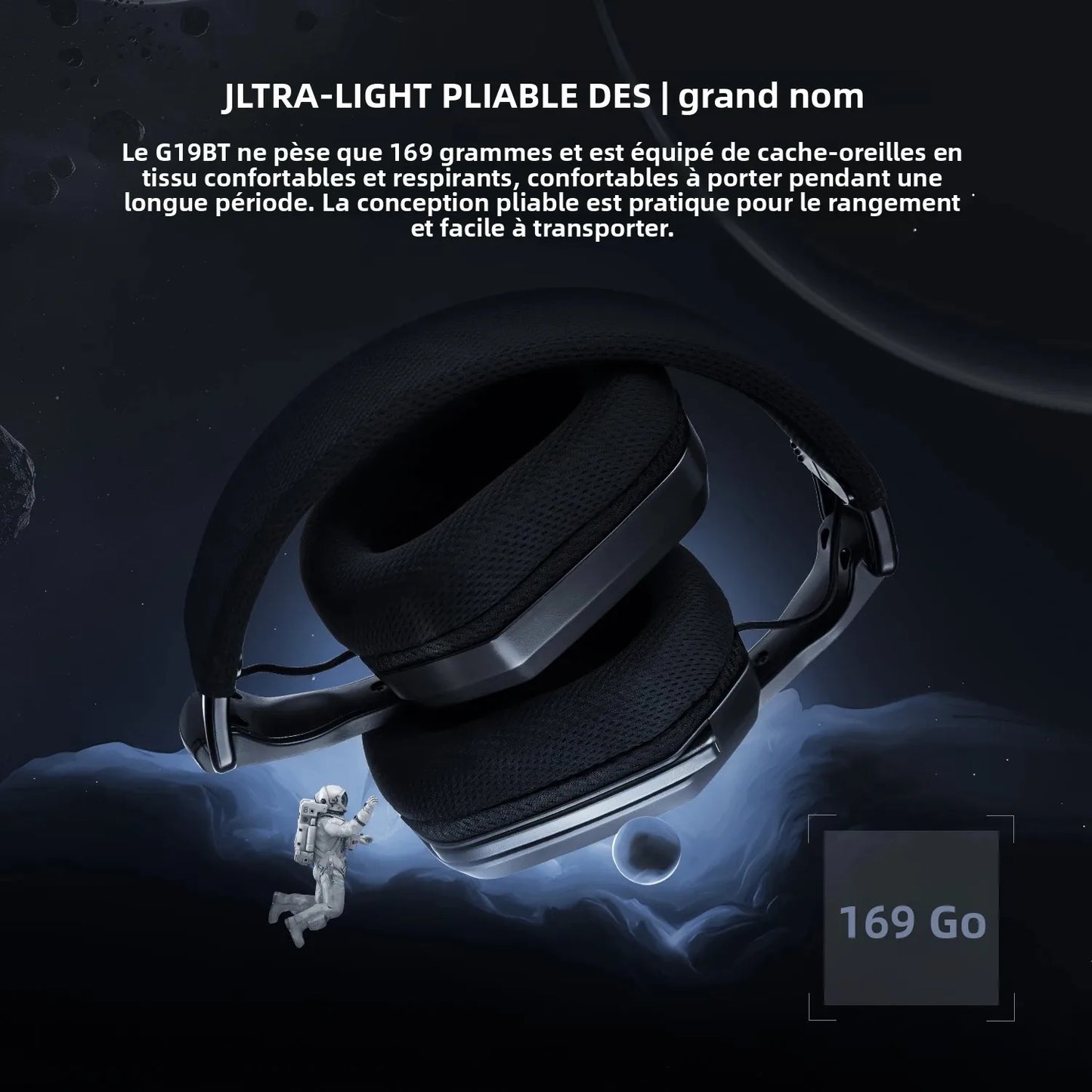 EKSA 2.4GHz Wireless Gaming Headphones With Mic USB/Type C Ultralight Foldable Over-Ear Bluetooth Headset Gamer For PC/PS5/Xbox