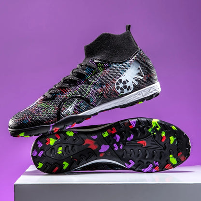 New Men Football Boots Training Soccer Shoes Breathable Grass Cleats Match Long Spikes Indoor Sneakers Ultralight Drop Shipping