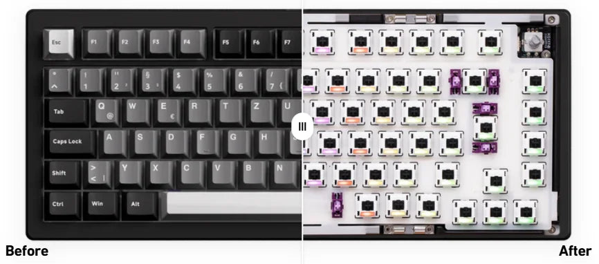 Akko MonsGeek M1 V5 Three-mode Mechanical Keyboard/Barebone Kit VIA 75% 3/5 Pin Customized Hot Swap RGB Rapid Disassemble Gasket