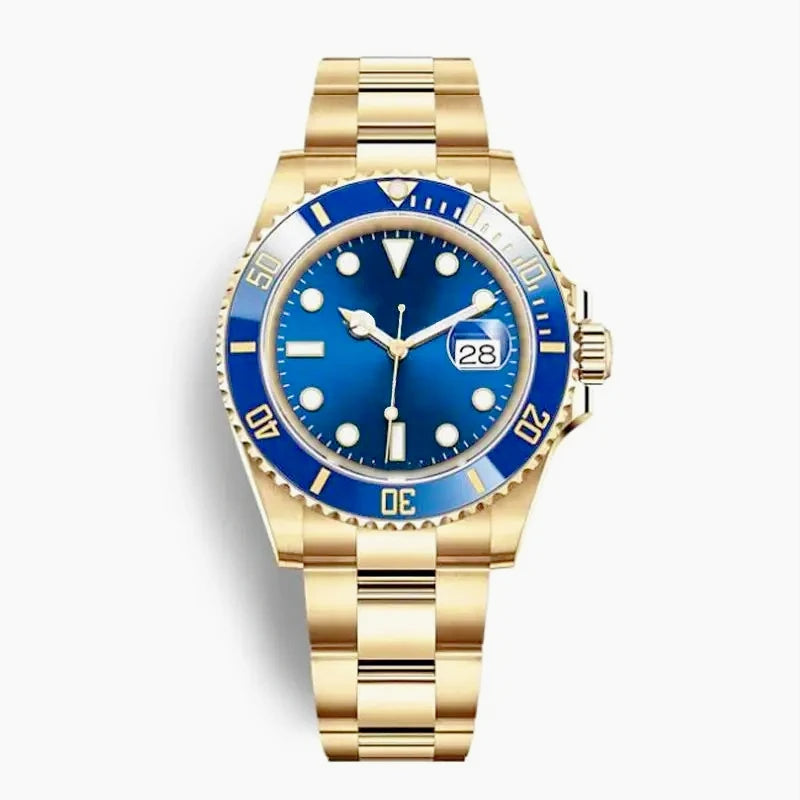 New High Quality Luxury Premium Men's Watch with Mechanical Winding Strap 904L Stainless Steel Black Blue Waterproof