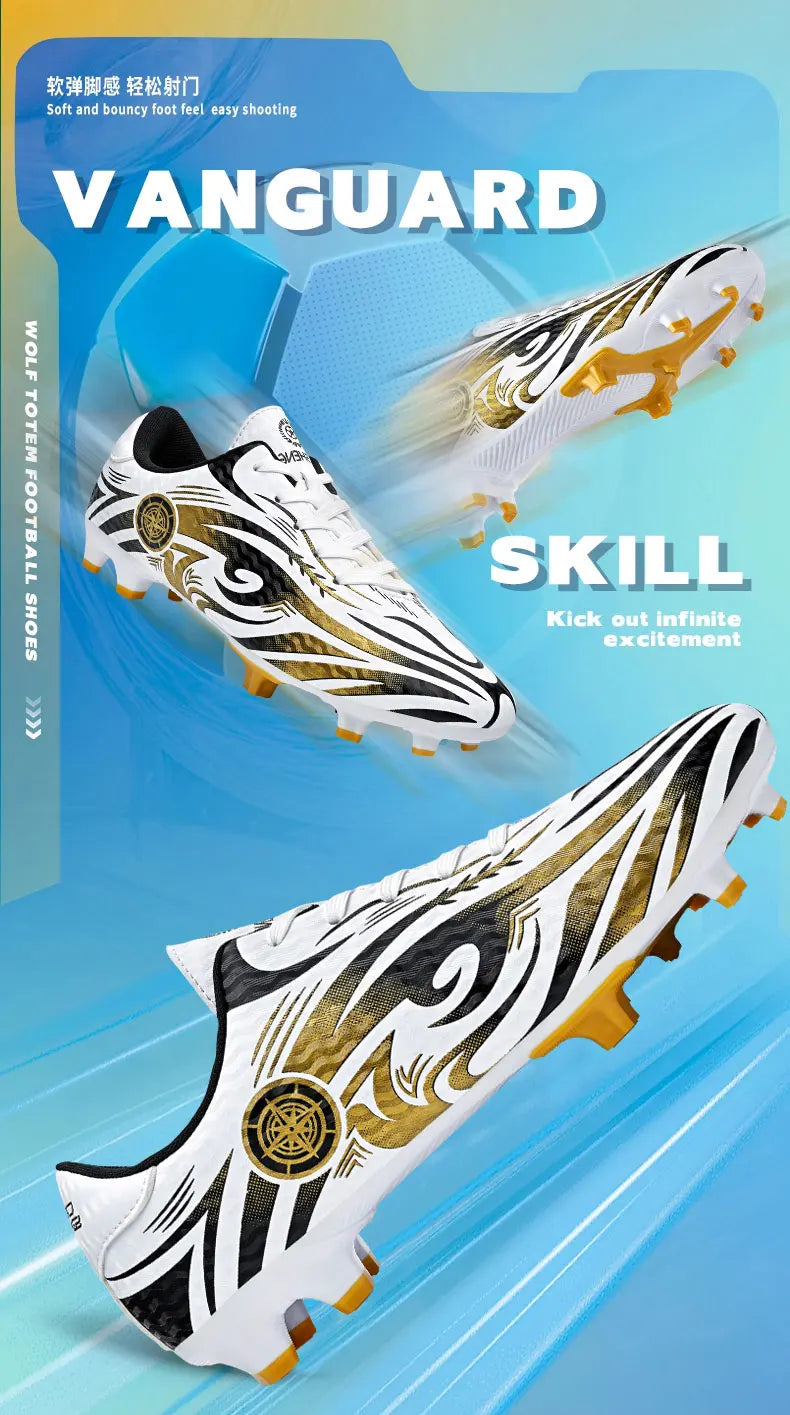 Original-Fußballschuhe, Herren-Trainingsschuhe, Outdoor-Schuhe, rutschfeste Kinder-Fußballschuhe, Schuhe mit langen Stollen, Herren-Futsal-Schuhe, Größe 32–45