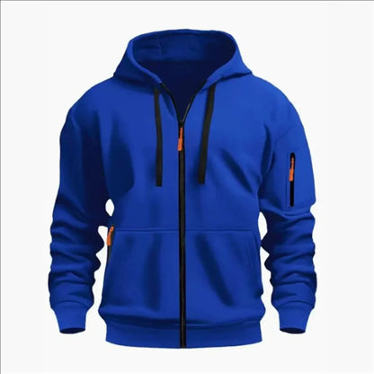 Men's Sweatshirts with Zipper Pockets Thin Solid Color Half Tracksuit Casual Outdoor Hooded Tracksuit Long Sleeve Jacket Coats
