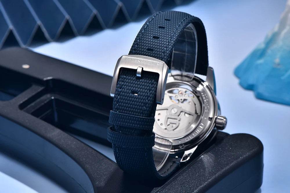 PAGANI DESIGN – Luksuzna mehanska ura za moške, 41 mm, safirno steklo, usnjena zapestnica, vodotesna, v pilotskem slogu, s turbijonom in prikazom lunine faze