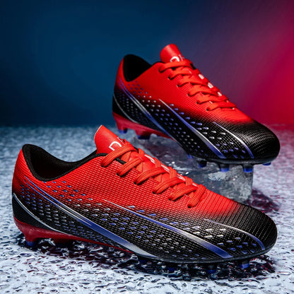 High Top Waterproof Football Boots Men Anti Slip Durable Spikes Design Breathable Lining Outdoor Grass Court Professional Soccer