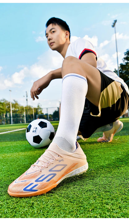 New Men Football Boots Match Grass Cleats High-quality Soccer Shoes Futsal Sneakers Non-Slip Indoor Hot-selling High-top Outdoor