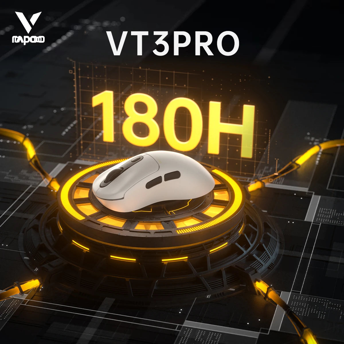 Rapoo VT3Pro GEN-1 Wireless Gaming Mouse 59g Lightweight 8KHz Polling Rate 26000DPI 9 Programmable Buttons Optical Sensor