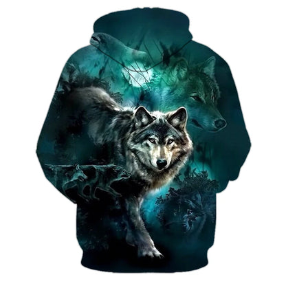 Mikiny s kapucí Animal Wolf s 3D potiskem pro muže i ženy, módní ležérní oversized pulovr, hip hop Harajuku streetwear hoodies