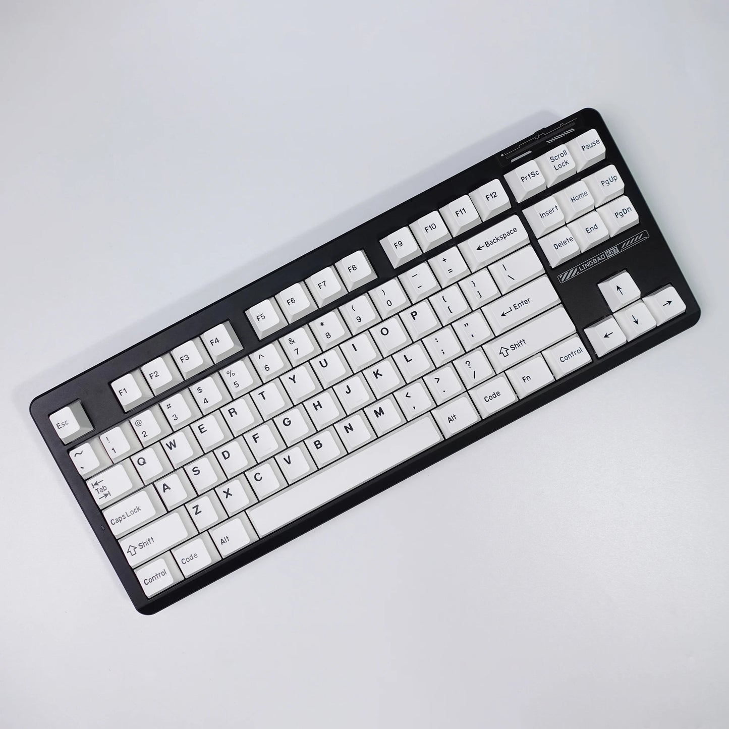 KBDiy GMK BOW Keycaps Cherry Profile Retro White And Black Double Shot PBT Keycap 7u for Mechanical Gaming Keyboard Key Caps Set