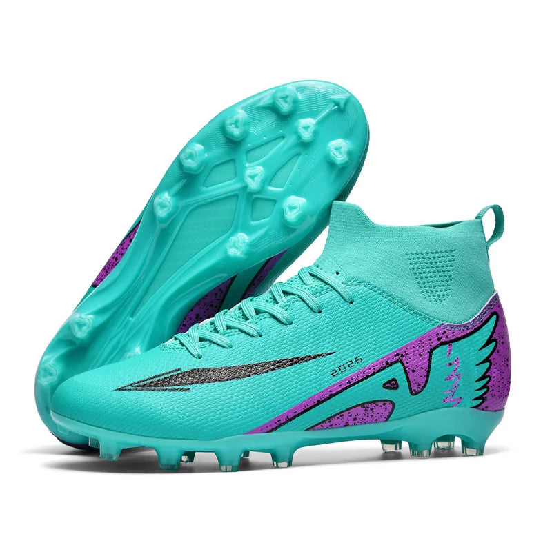 Nouvelles chaussures de football pour hommes, antidérapantes, de haute qualité, ultralégères, pour l'extérieur et l'intérieur, chaussures de sport à haute cheville, futsal antidérapantes