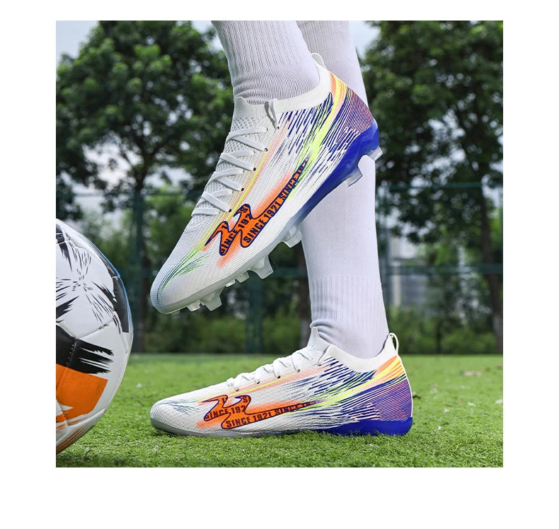 Chaussures de football pour adolescents, adultes, hommes et femmes, crampons universels TF FG tout terrain, chaussures de football avec clous de sol