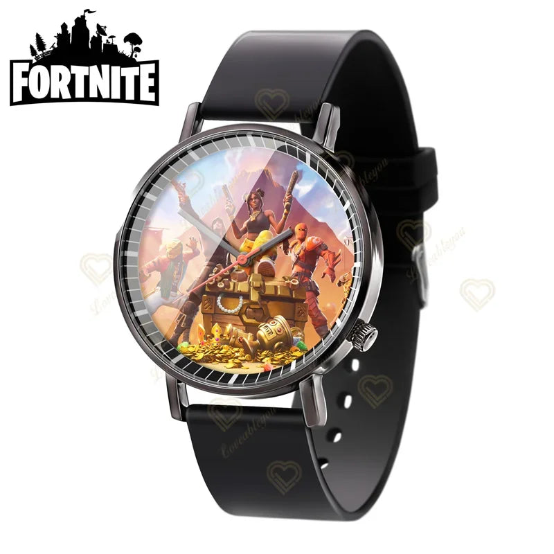 Wrist Watch F-Fortnited Cook Watch Trend Fashion Creative Quartz Student Watches Battle Game Figure Model Kids Birthday Gift