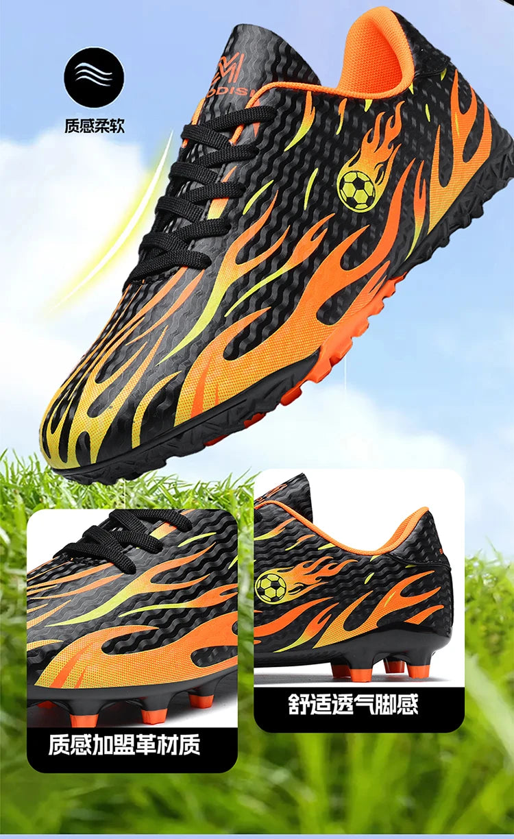 Men Professional Football Boots Cleats Boys Soccer Shoes Ankle Support Cleats Youth Outdoor Match Training Sneakers Non-slip