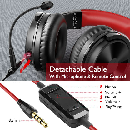 Oneodio Pro-M High-fidelity Wireless Headphones Stereo Gaming Headset with Mic 110H Playtime Foldable Bluetooth Headphones