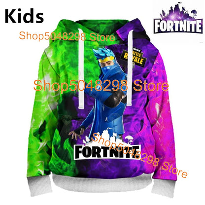 Sweatshirt com Estampado de Herói Fortnite, Jogo Popular, para Rapazes e Raparigas, Roupa 3D Casual, Hoodie para Crianças, Adultos, Homens e Mulheres, Pullover de Primavera e Outono