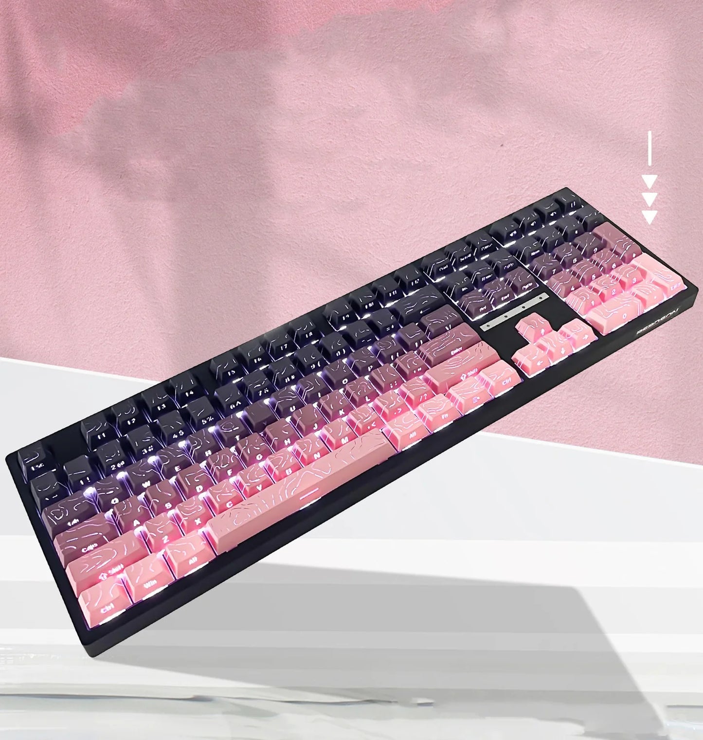 Topographic 4.0 Side Printed Keycaps ISO Enter Cherry Profile Double Shot PBT Keycaps For MX Switch Gamer Keyboard
