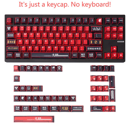 Manga Red Black Cherry Keycap Kit PBT 129 Key MX Switch HI75 HI8 68 F99 104 64 Wooting Mechanical Keyboard