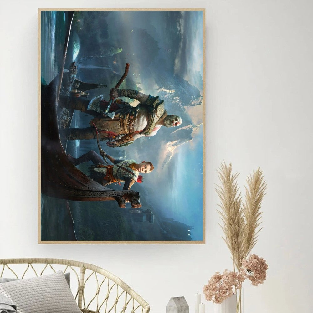 Póster del juego «God of War» - Póster de cine vintage para hacer tú mismo - Cuadro decorativo - Pegatinas para el estudio - Cuadro de pared de tamaño pequeño