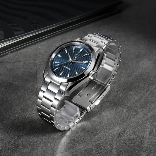 Orologio Watchdives WD0006, movimento VH31 con lancetta dei secondi fluida, vetro zaffiro bombato, rivestimento luminescente BGW9, impermeabile fino a 10 bar, 38 mm, stile vintage