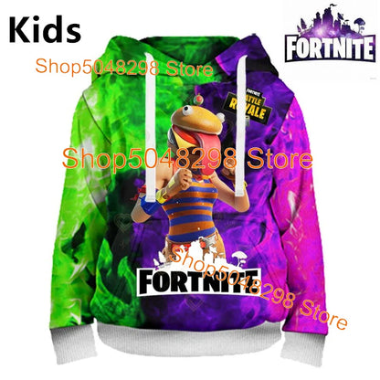 Sweatshirt com Estampado de Herói Fortnite, Jogo Popular, para Rapazes e Raparigas, Roupa 3D Casual, Hoodie para Crianças, Adultos, Homens e Mulheres, Pullover de Primavera e Outono