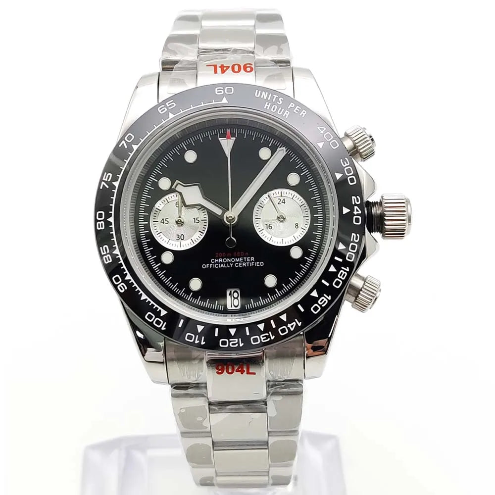 Men's VK64 Sapphire Quartz Stainless Steel Chronograph Casual Sport Waterproof Men's Automatic Watch