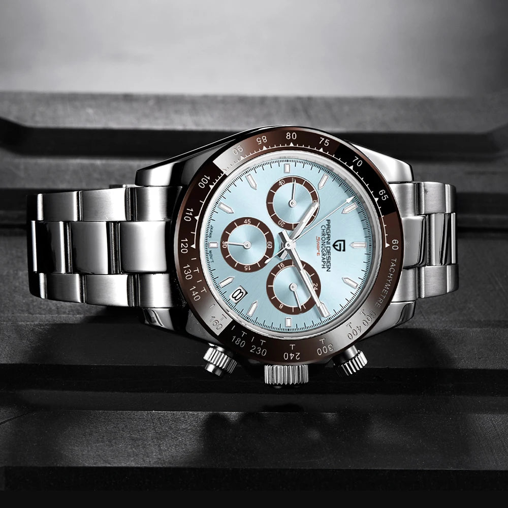 Orologio cronografo da uomo PAGANI DESIGN – Orologio da polso al quarzo di lusso, luminescente e impermeabile.
