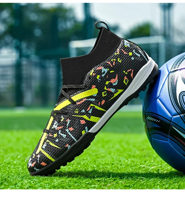 Chaussures de football pour hommes, chaussures de soccer professionnelles, chaussures de futsal d'extérieur, chaussures de soccer unisexes pour terrain synthétique, chaussures de soccer respirantes pour entraînement et mat