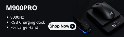 Delux M900PRO Ultra-light Version Wireless Gaming Mouse Ergonomic 1K/8K Polling Rate 50g PAW3395 for Right Big Hand PC Gamer