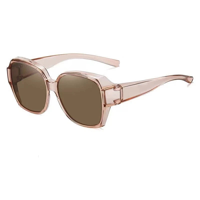 Fashion Round Polarized Sunglasses Cover Over Myopia Prescription Glasses Portable Men Women Vintage Fishing Driving Eyewear