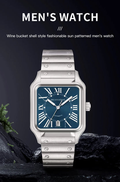 Specht&Sohne New Men's Watches Japan Miyota 8215 Movt Mechanical Wristwatches Stainless Steel 50M Waterproof Relogio Masculino