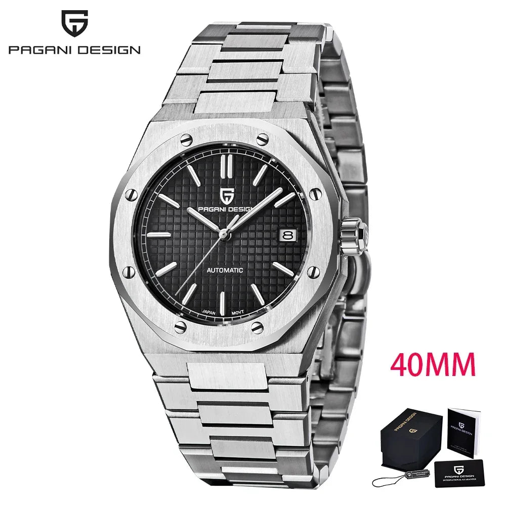 PAGANI DESIGN MIYOTA 8215 Men Automatic Mechanical Watches 40MM Sapphire Stainless Steel Waterproof Luminous Wrist Watch