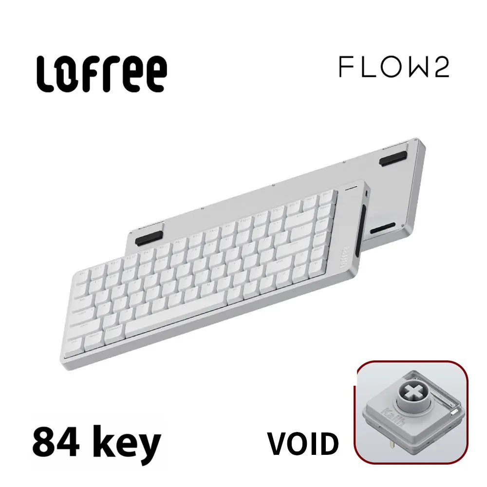 Lofree FLOW2 Mechanical Keyboard Business Office Wireless Bluetooth Wired Quiet & Gentle Sound Compatible Mute Aluminum Lump