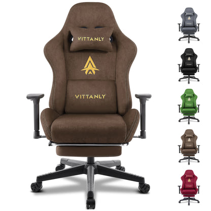 HAPIHAPPY Fashion Gaming Chair Genuine Computer Office Chair with Pocket Spring Cushion Linkage Armrests and Footrest Game Chair