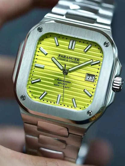 Montre de luxe automatique pour homme FARASUTE, mouvement Miyota9019, ultra-fine (8,9 mm), luminescente, étanche à 5 ATM