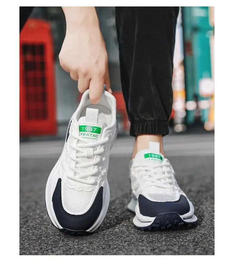 Men's Summer 2025 New Soft Bottom Breathable Mesh Sports Shoes Casual Versatile White Sneakers Lightweight Comfortable Runnin...