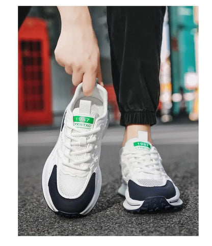 Men's Summer 2025 New Soft Bottom Breathable Mesh Sports Shoes Casual Versatile White Sneakers Lightweight Comfortable Runnin...