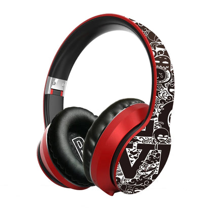 Wireless Bluetooth 5.0 Headphones Over Ear Headset Graffiti Design Foldable Headphone with Mic Hi-Fi Stereo For phone pc laptop