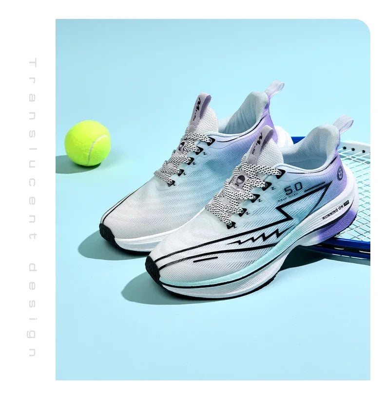 Herren-Sportschuhe – professionelle, gedämpfte Laufschuhe mit Carbonplatte, atmungsaktive Schnür-Sneaker für Freizeit, Marathon und Training
