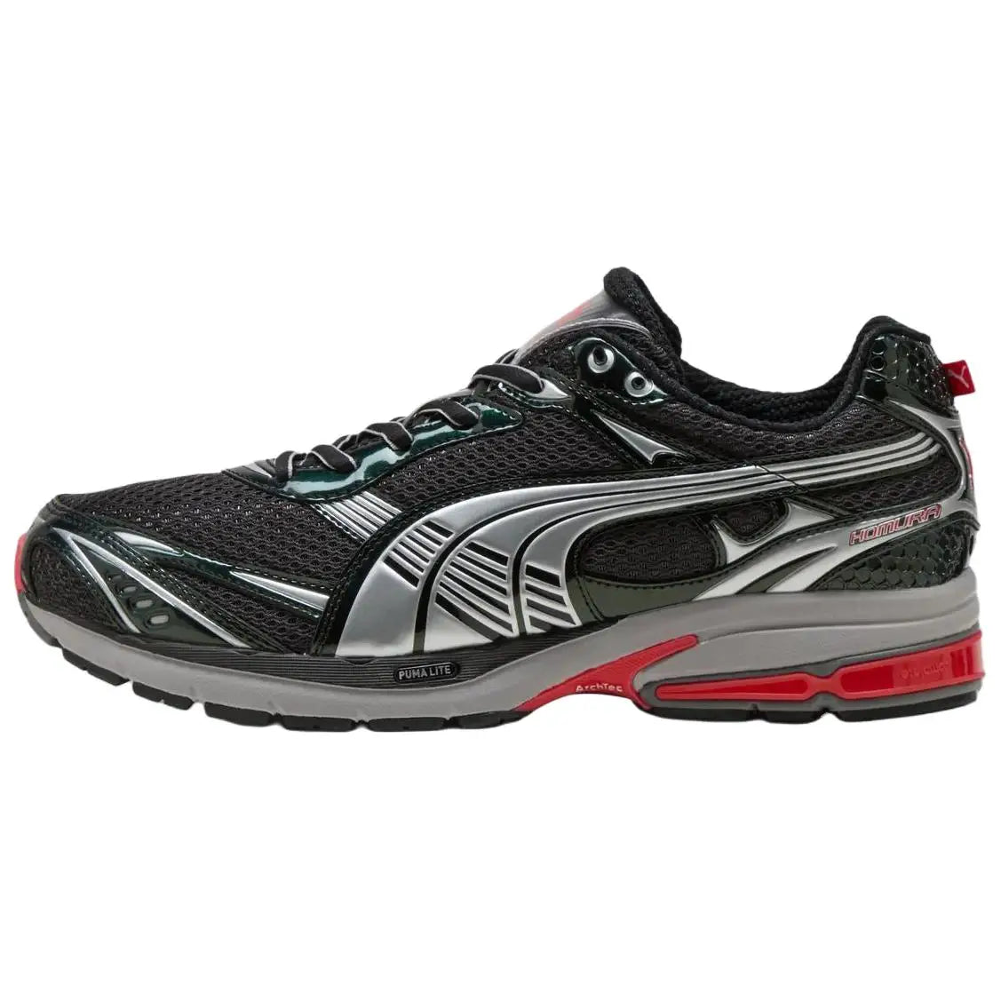 Baskets Puma Homura OG+ noires, modèle plat, couleur gris moyen, 409125-03.