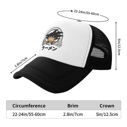Goku Kid Ramen Dragon Ball Trucker Hat Men Women Vintage Anime Manga Hats Sports Cap Adjustable Polyester Baseball Caps Summer